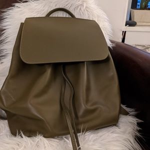 Mansur Gavriel Olive Leather Backpack